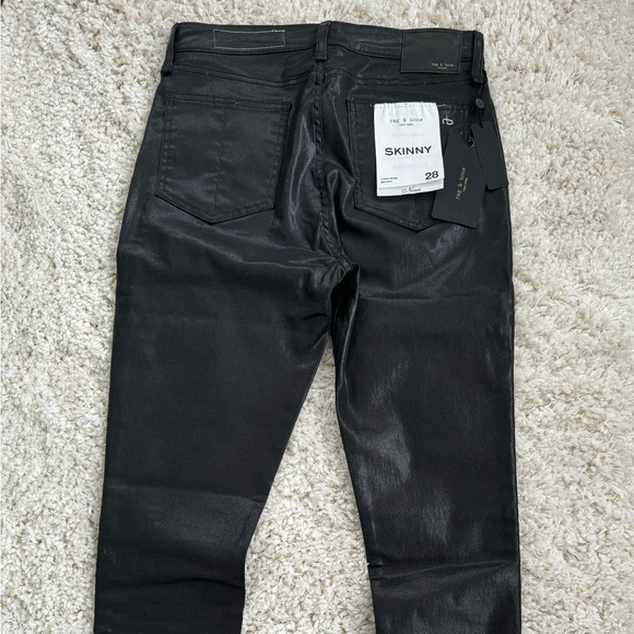 Rag & Bone - Nina Skinny Coated Black Jeans - Picture 5 of 6